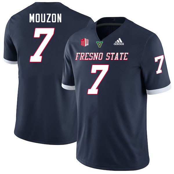 Fresno State Bulldogs #7 Loyall Mouzon College Football Jerseys Stitched-Navy